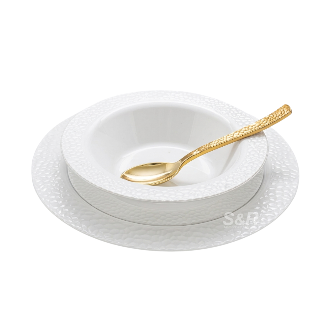 Lillian 36-piece Disposable Plates & Bowls Dinnerware Set
